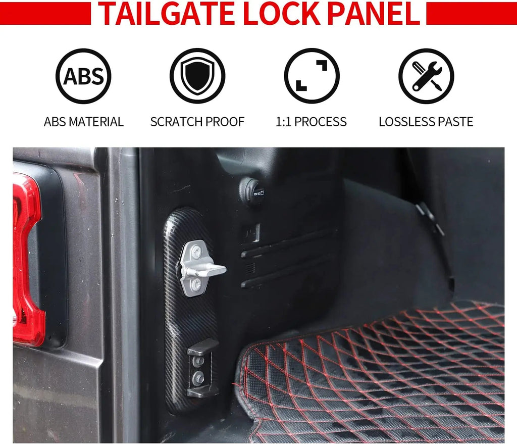 For 2018+ Jeep Wrangler JL Rear Trunk Lock Panel Trim Cover