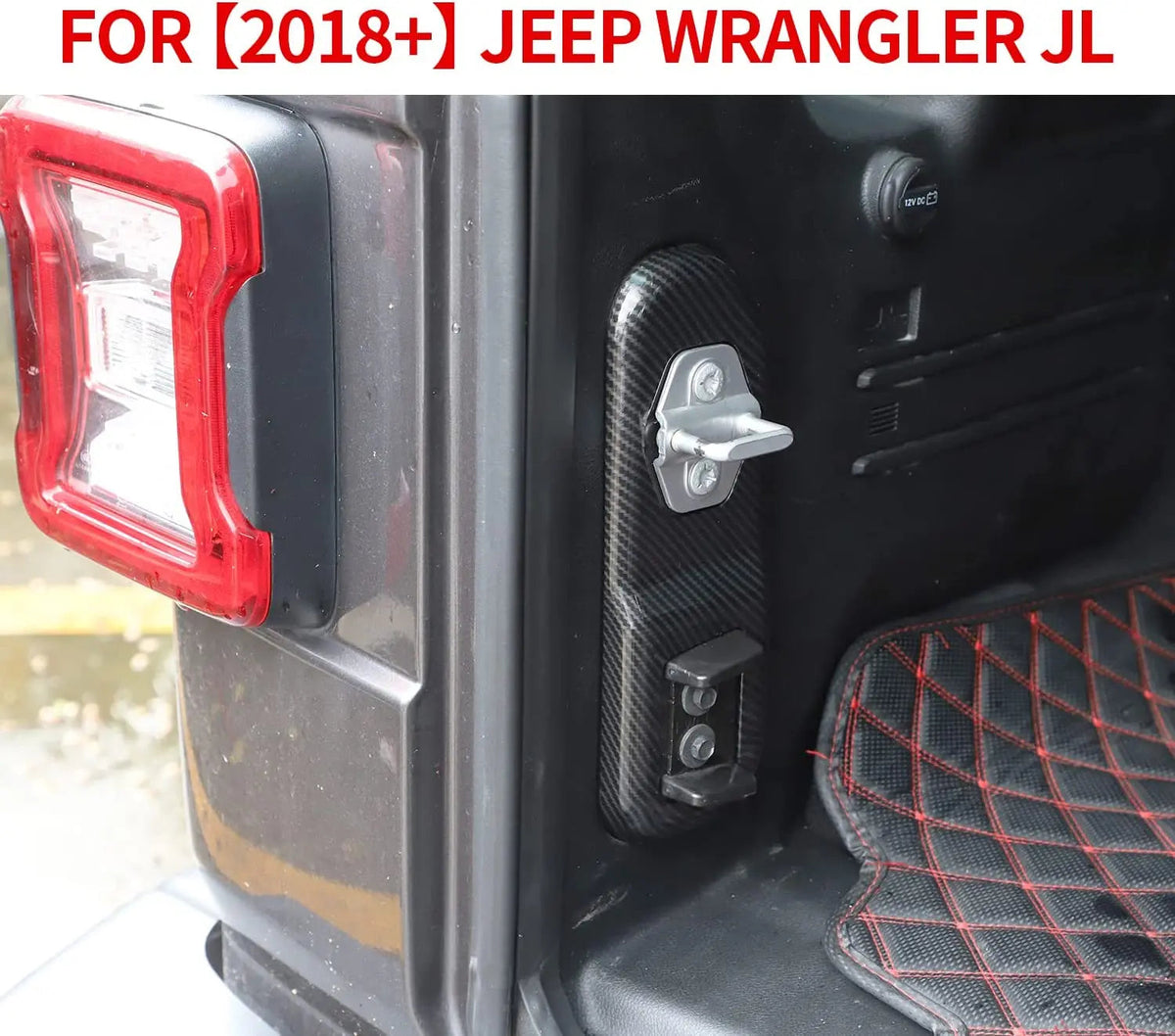 For 2018+ Jeep Wrangler JL Rear Trunk Lock Panel Trim Cover