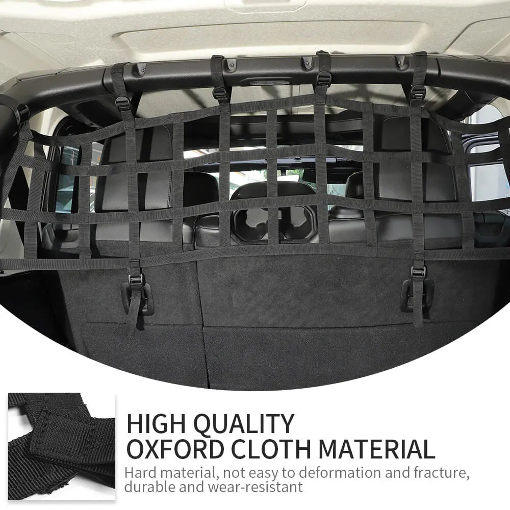 For 2018+ Jeep Wrangler JL Rear Trunk Mesh Cargo Isolation Protect Net