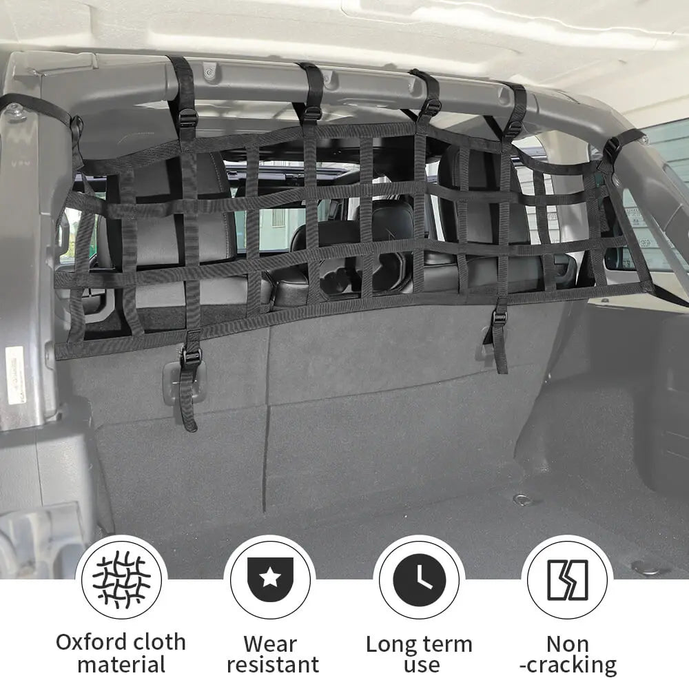 For 2018+ Jeep Wrangler JL Rear Trunk Mesh Cargo Isolation Protect Net