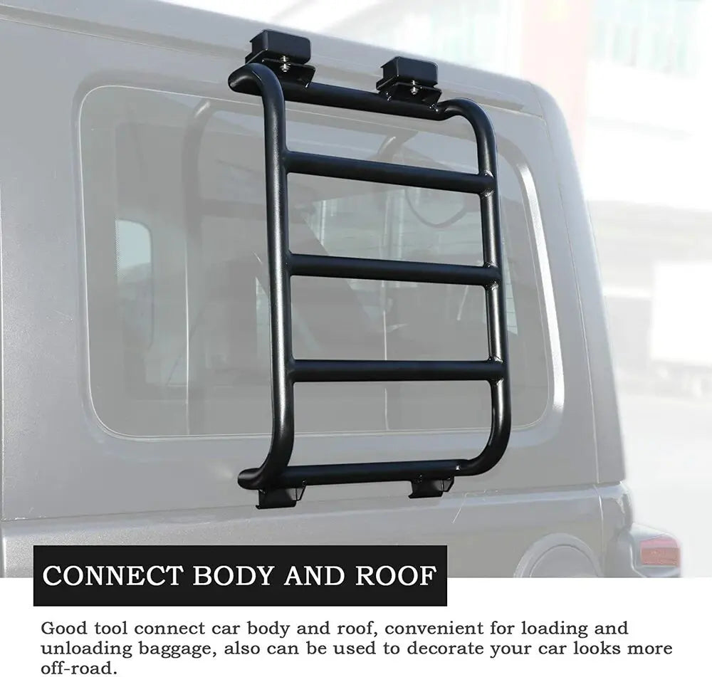 For 2018+ Jeep Wrangler JL Rear Window Extension Climbing Ladder Aluminum Alloy