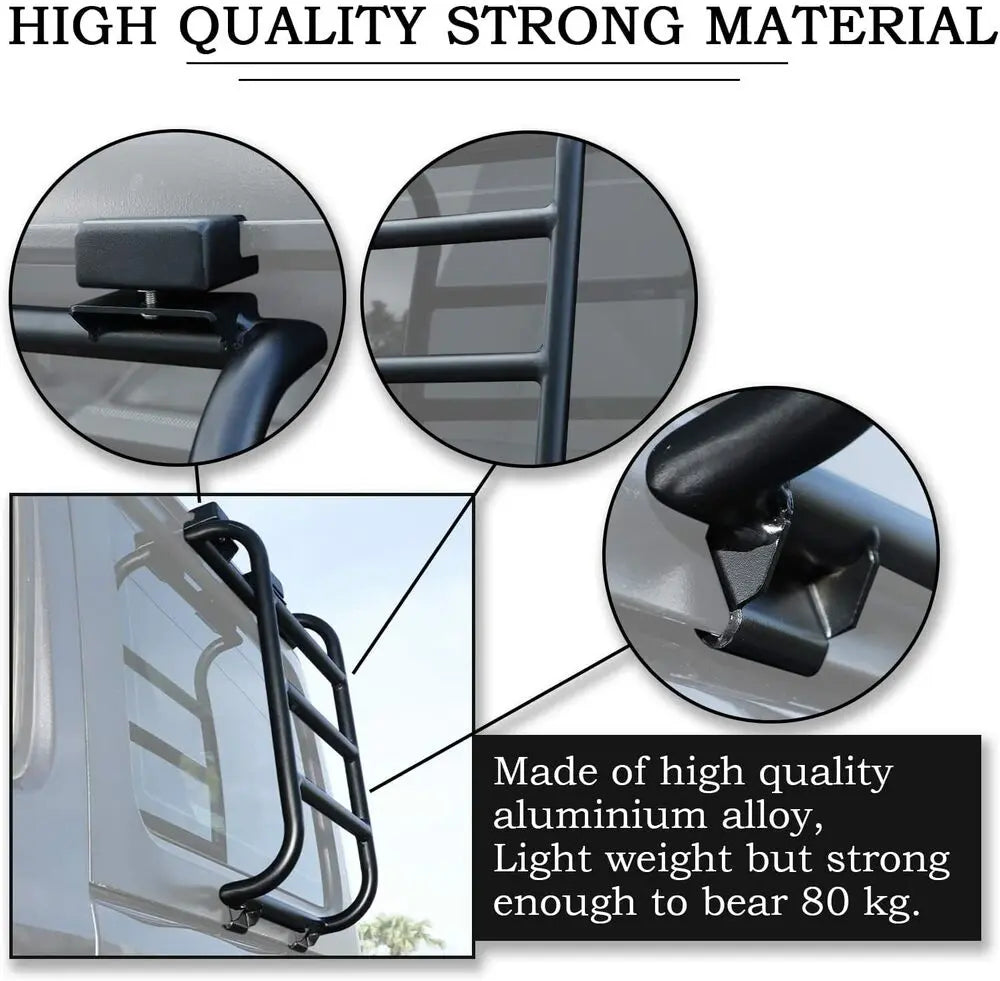 For 2018+ Jeep Wrangler JL Rear Window Extension Climbing Ladder Aluminum Alloy