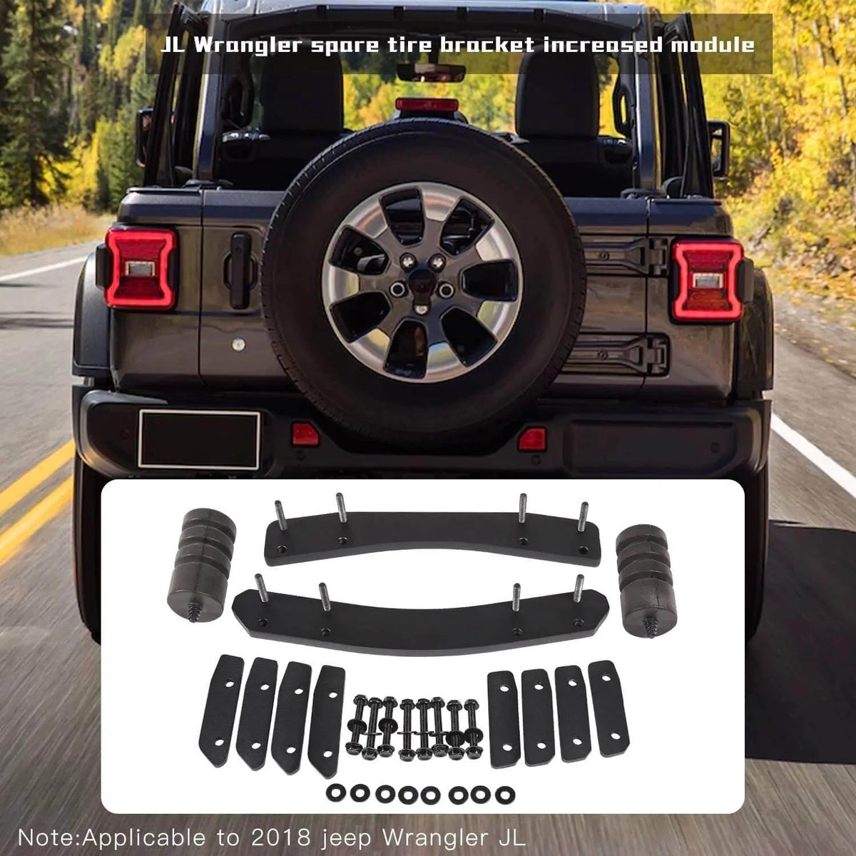 For 2018+ Jeep Wrangler JL Spare Tire Carrier Modification Kit Oversized Enhance Mounting Bracket Kit