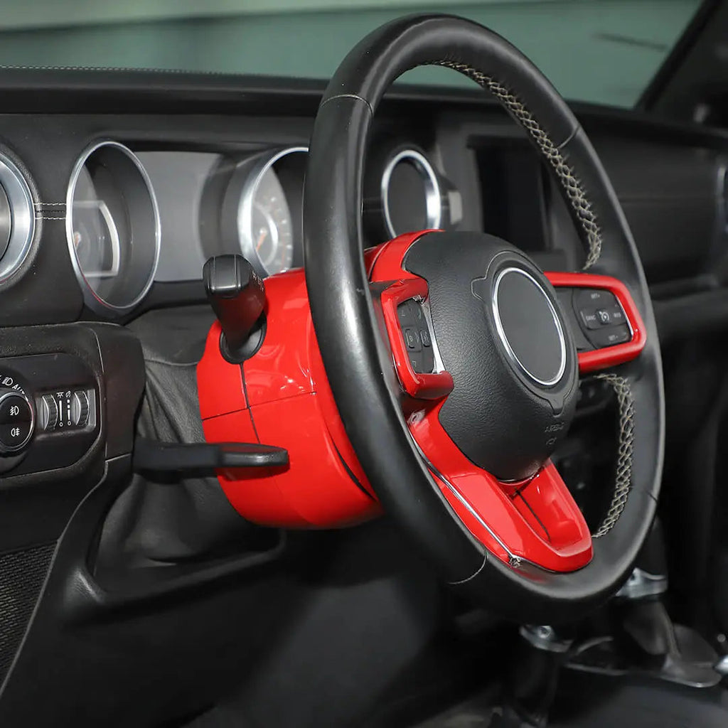 For 2018+ Jeep Wrangler JL Steering Wheel Panel & Base Trim Cover Kit (7 pcs)