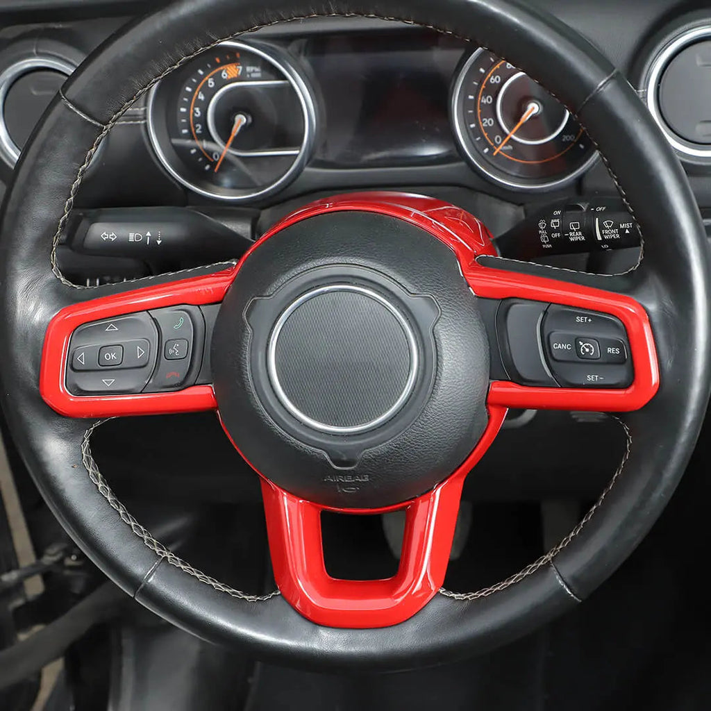 For 2018+ Jeep Wrangler JL Steering Wheel Panel & Base Trim Cover Kit (7 pcs)