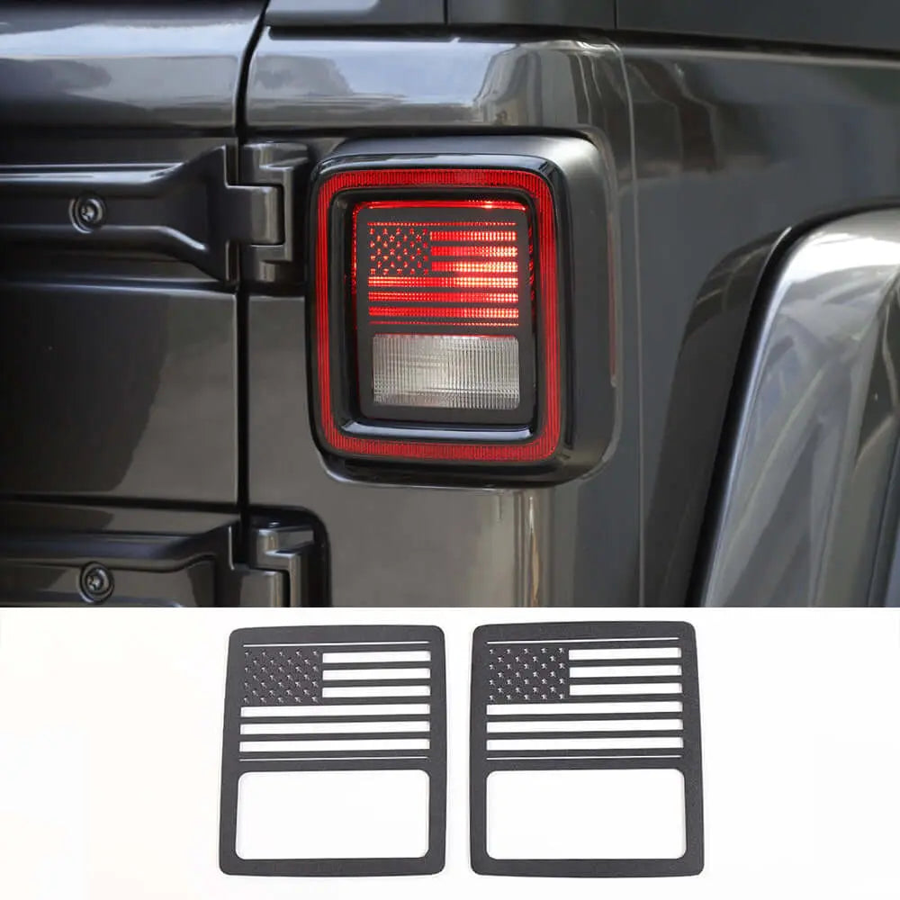 For 2018+ Jeep Wrangler JL Tail Light Taillight US Flag Guard
