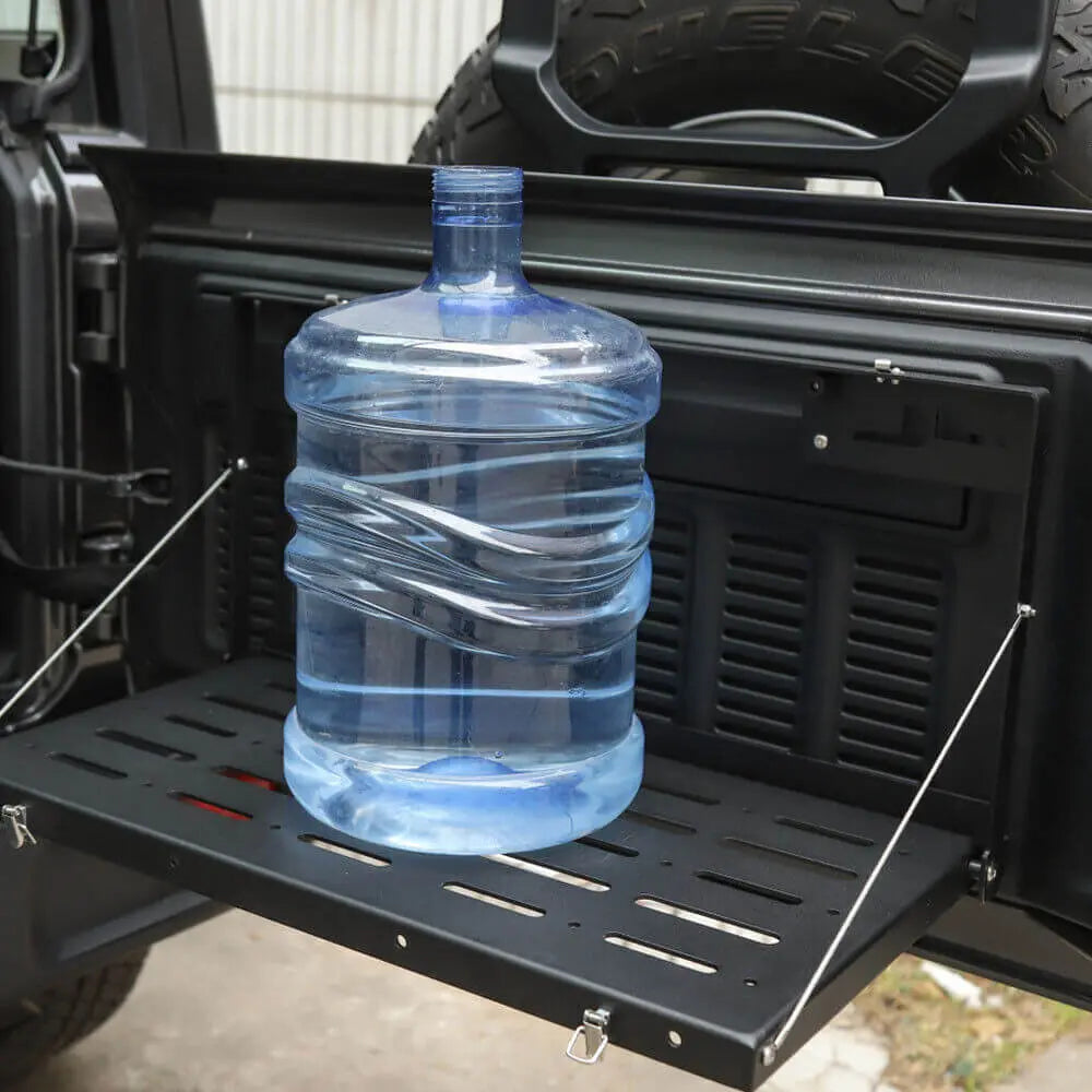 For 2018+ Jeep Wrangler JL Tailgate Table Rear Door Table Storage Rack Foldable Cargo Shelf