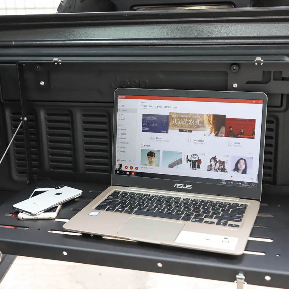 For 2018+ Jeep Wrangler JL Tailgate Table Rear Door Table Storage Rack Foldable Cargo Shelf