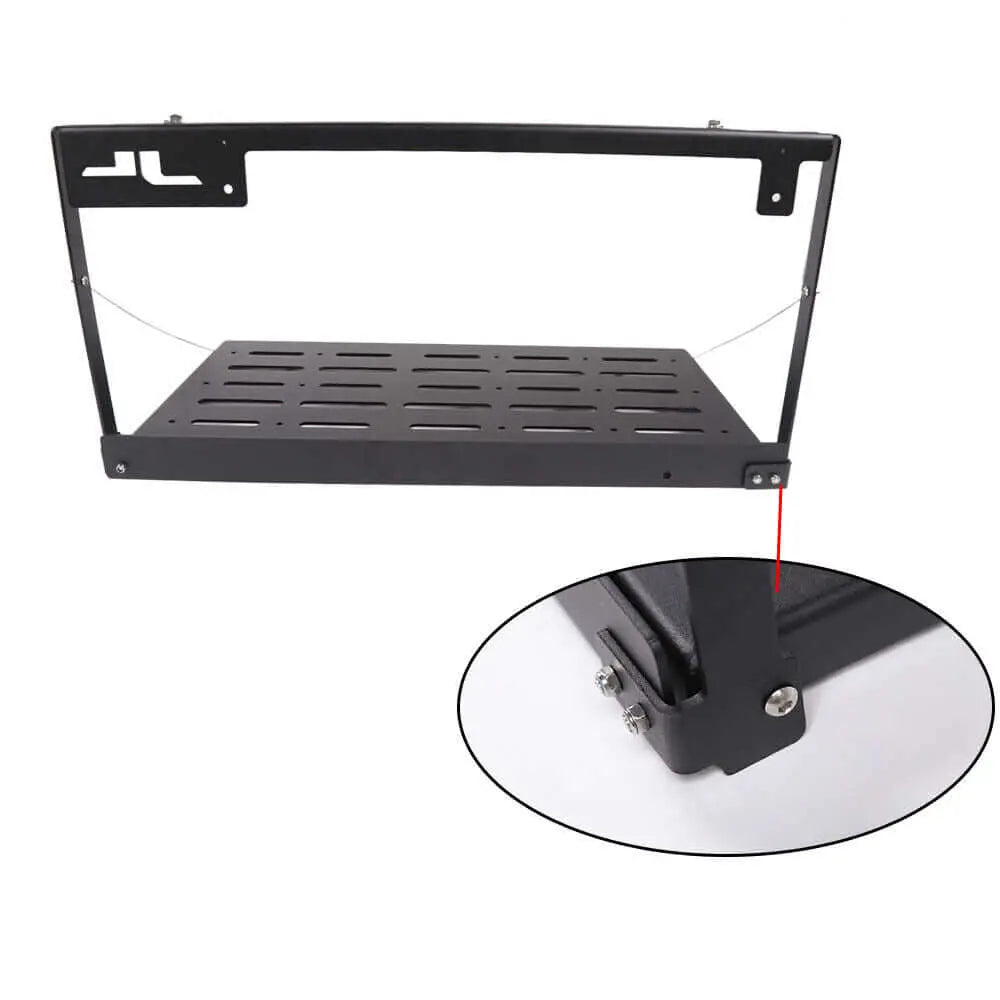 For 2018+ Jeep Wrangler JL Tailgate Table Rear Door Table Storage Rack Foldable Cargo Shelf