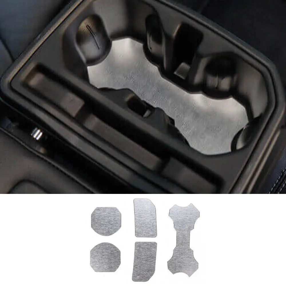 For 2018+ Jeep Wrangler JL Water Cup Holder Mat Coaster Insert Aluminum 5pcs Silver