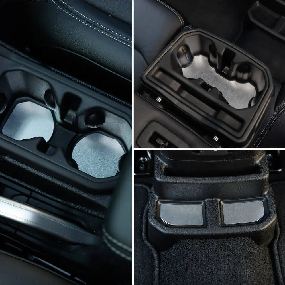 For 2018+ Jeep Wrangler JL Water Cup Holder Mat Coaster Insert Aluminum 5pcs Silver
