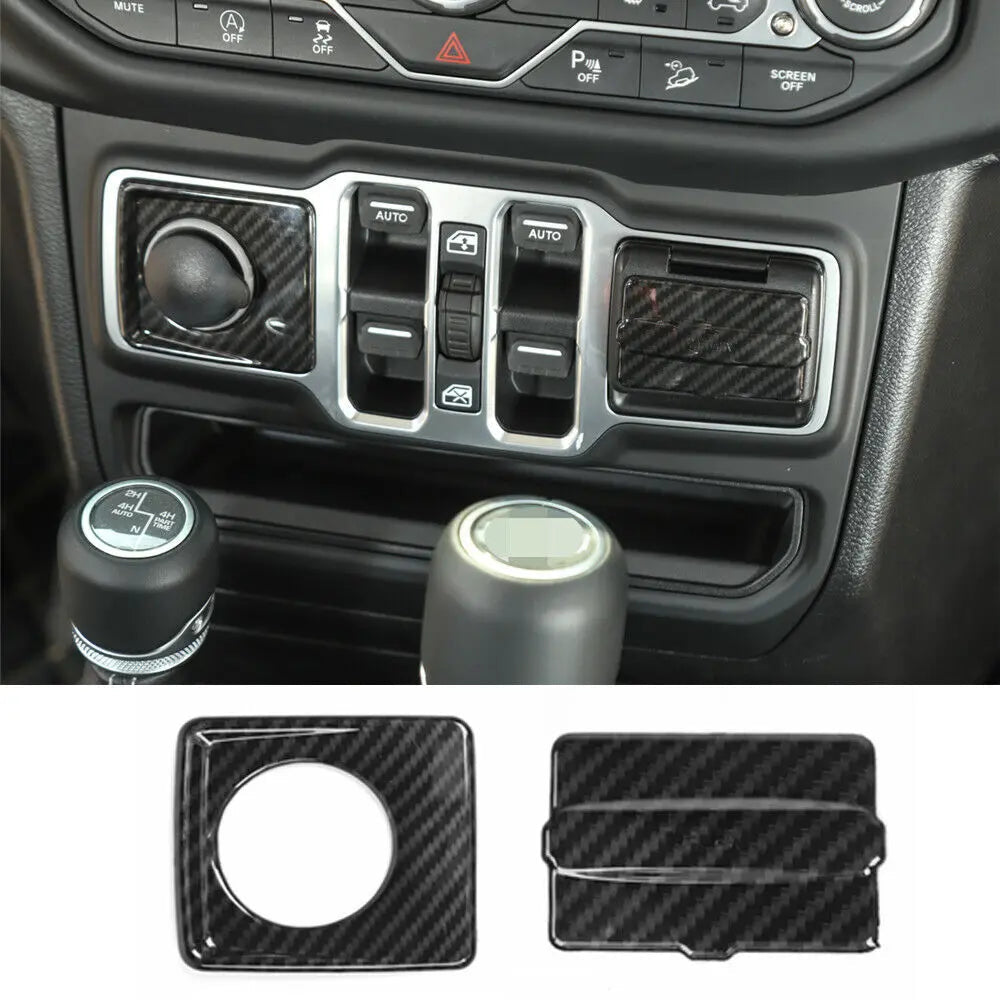 For 2018+ Jeep Wrangler JL & Gladiator JT 2 x Cigarette Lighter & USB Socket Trim ABS