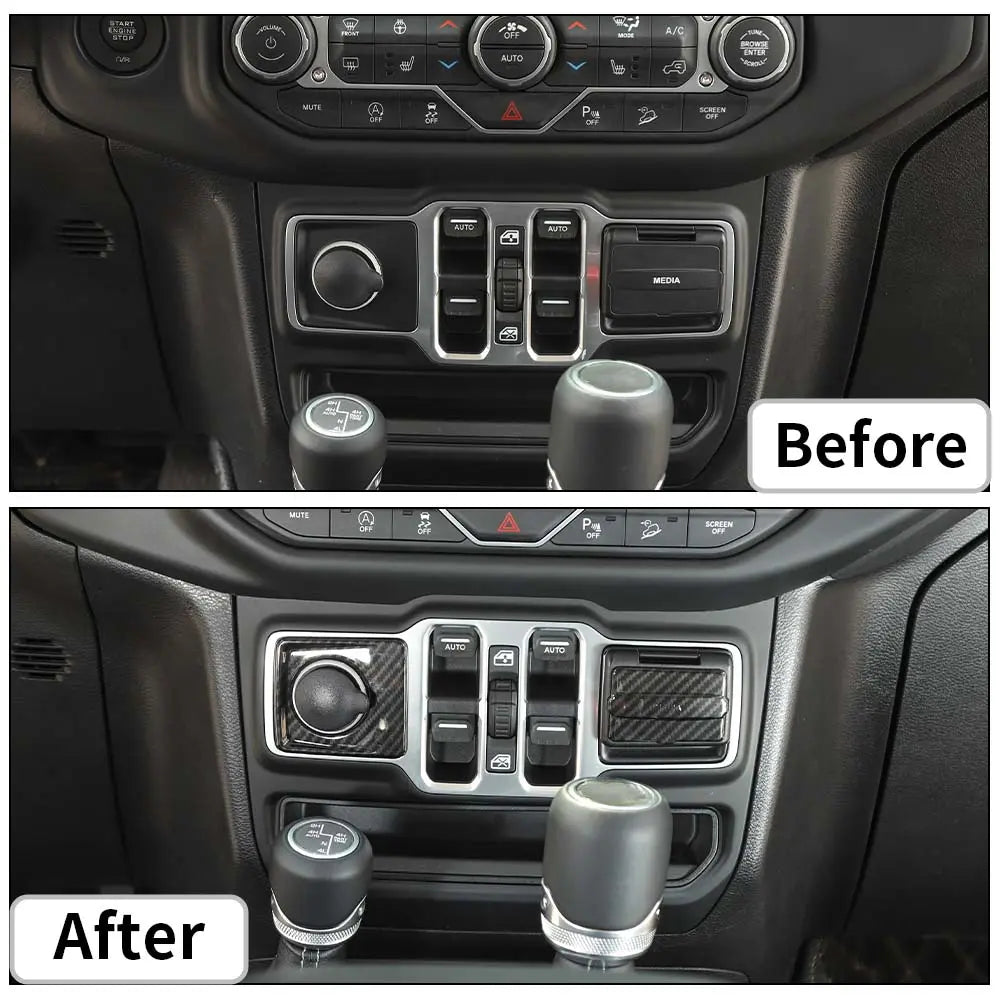 For 2018+ Jeep Wrangler JL & Gladiator JT 2 x Cigarette Lighter & USB Socket Trim ABS