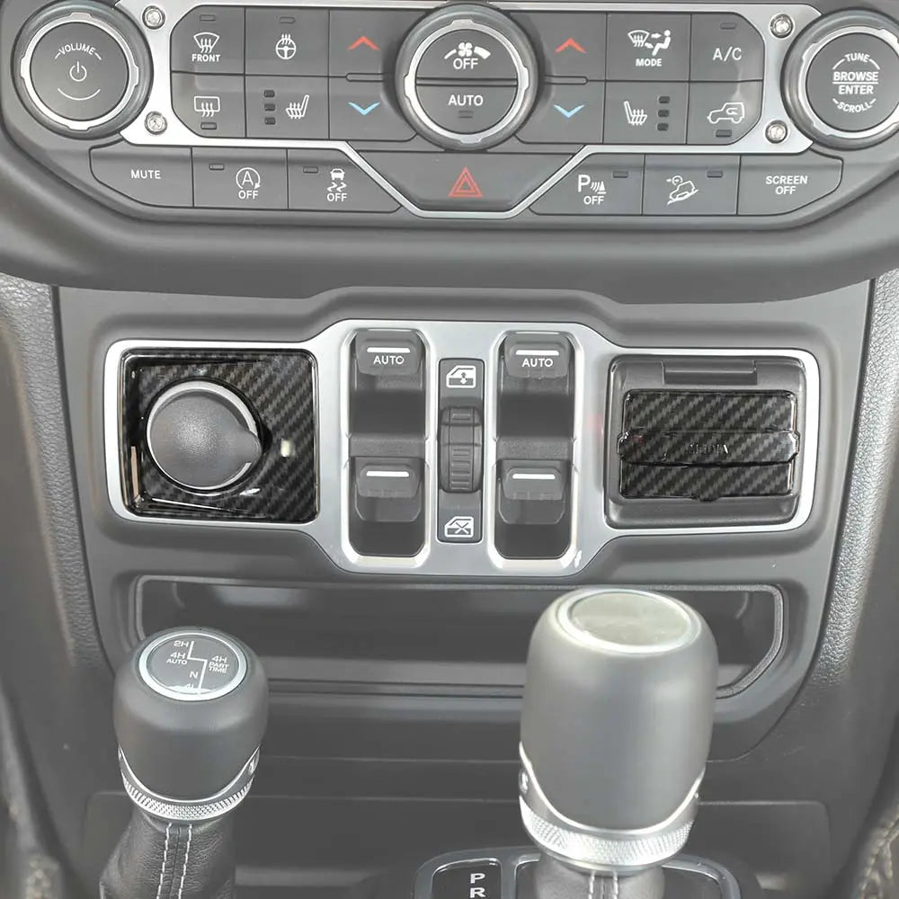For 2018+ Jeep Wrangler JL & Gladiator JT 2 x Cigarette Lighter & USB Socket Trim ABS