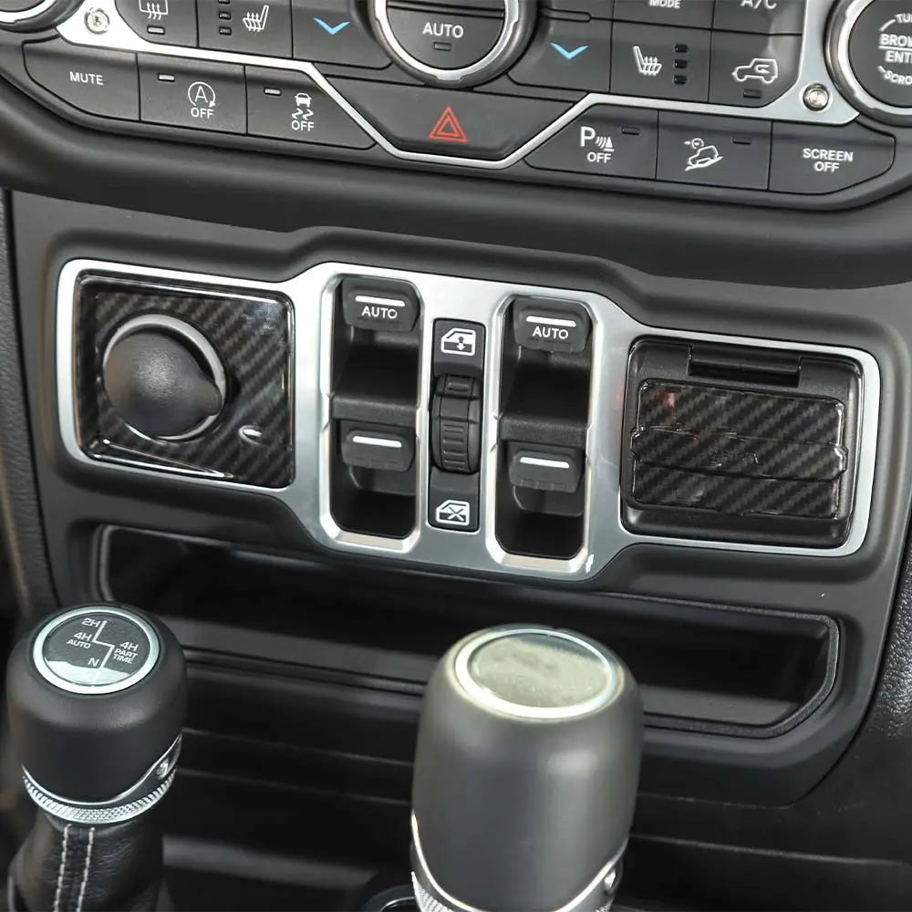 For 2018+ Jeep Wrangler JL & Gladiator JT 2 x Cigarette Lighter & USB Socket Trim ABS
