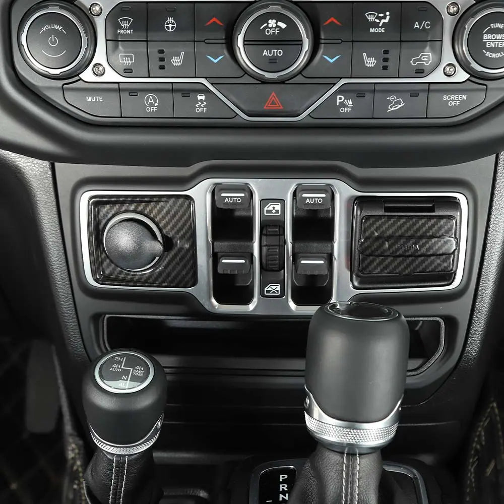 For 2018+ Jeep Wrangler JL & Gladiator JT 2 x Cigarette Lighter & USB Socket Trim ABS