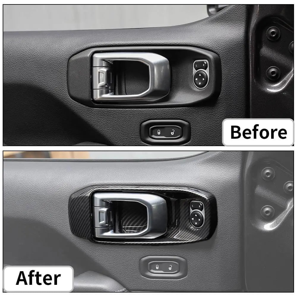 For 2018+ Jeep Wrangler JL & Gladiator JT 2Door Inner Door Handle Bowl Trim Cover Interior Accent