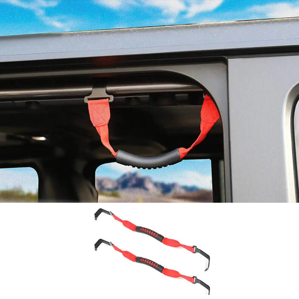 For 2018-2023 Jeep Wrangler JL & Gladiator JT 2x Front Rear Roll Bar Grab Handle Grip Handles (2 pcs)