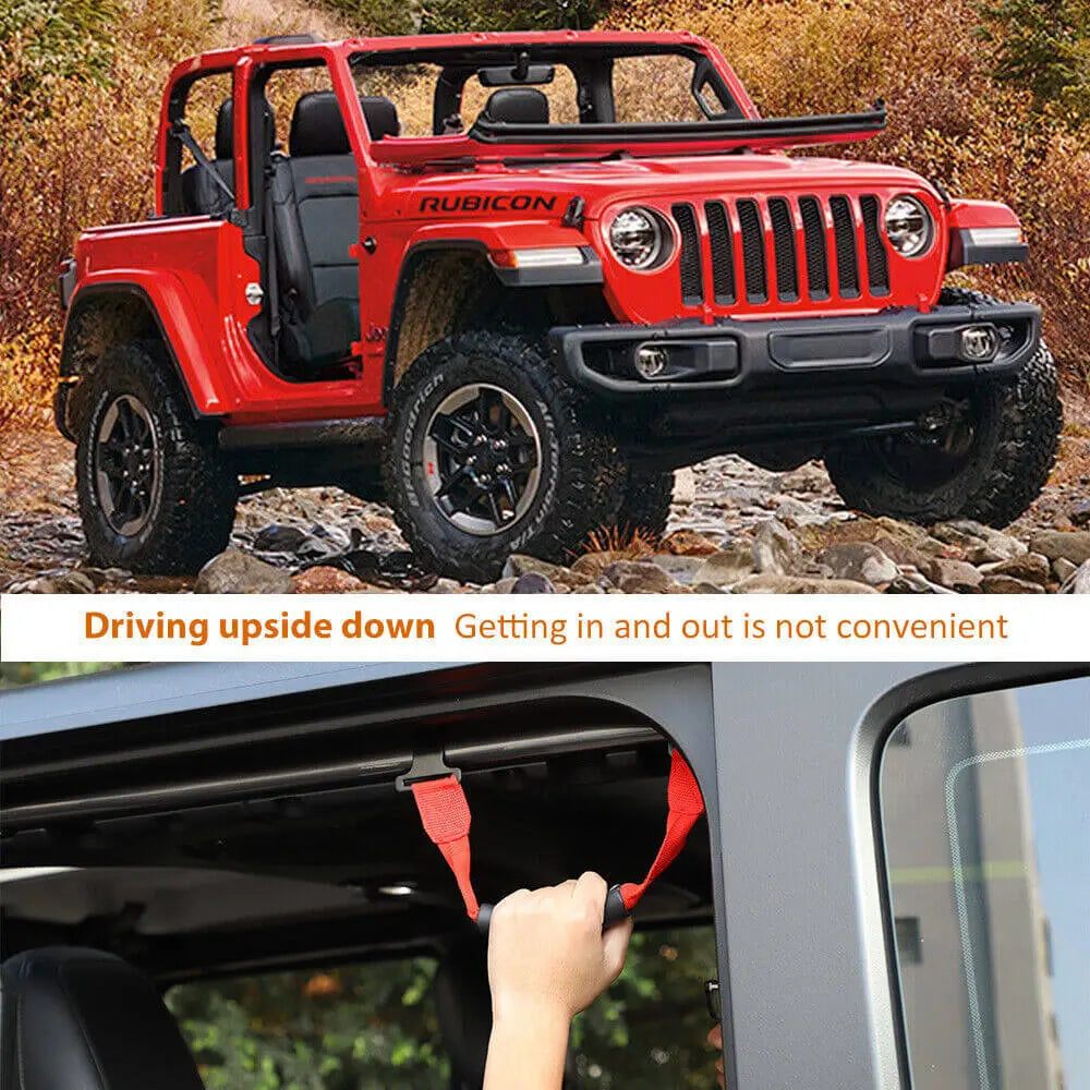 For 2018-2023 Jeep Wrangler JL & Gladiator JT 2x Front Rear Roll Bar Grab Handle Grip Handles (2 pcs)