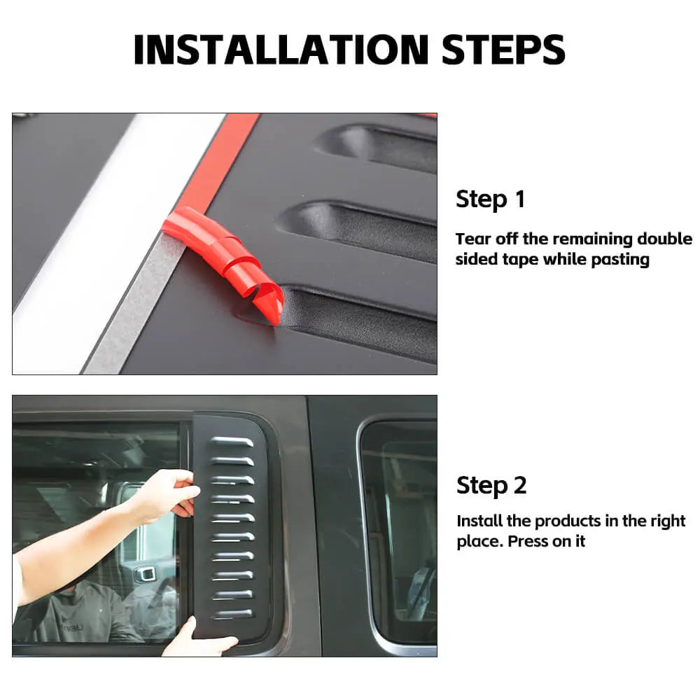 For 2018+ Jeep Wrangler JL & Gladiator JT 4Door Rear Window Glass Air Vent Trim Cover