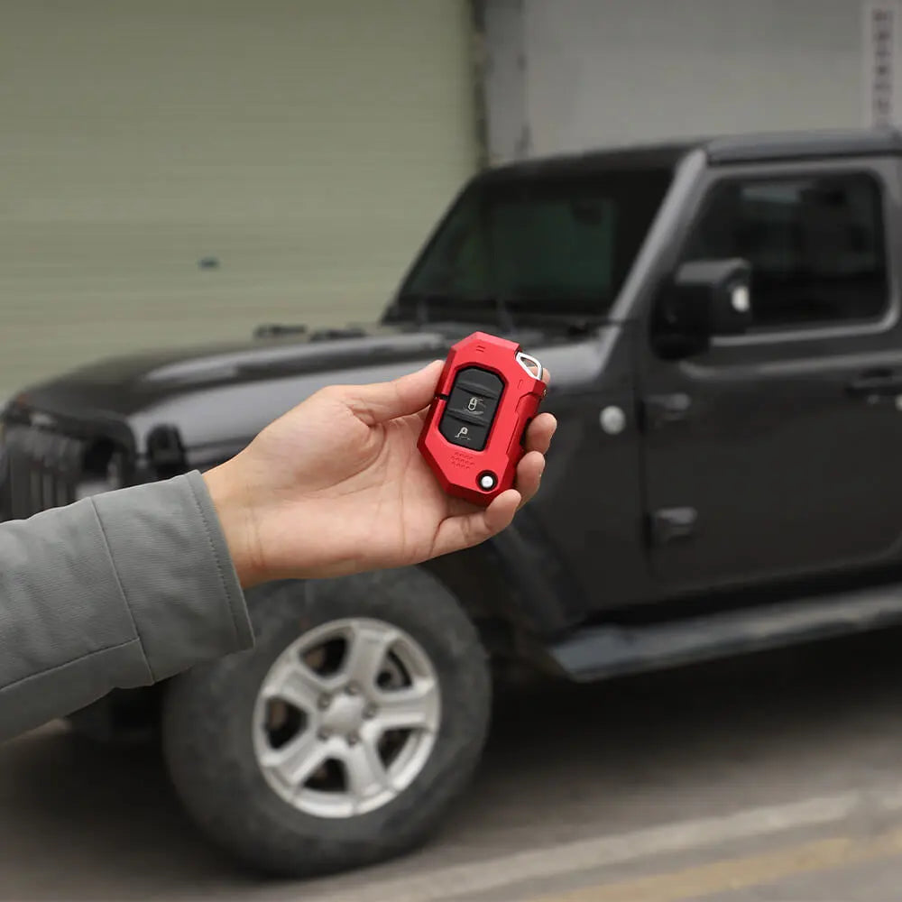 For 2018+ Jeep Wrangler JL & Gladiator JT Aluminum Key Fob Cover Case Protector Shell Trim