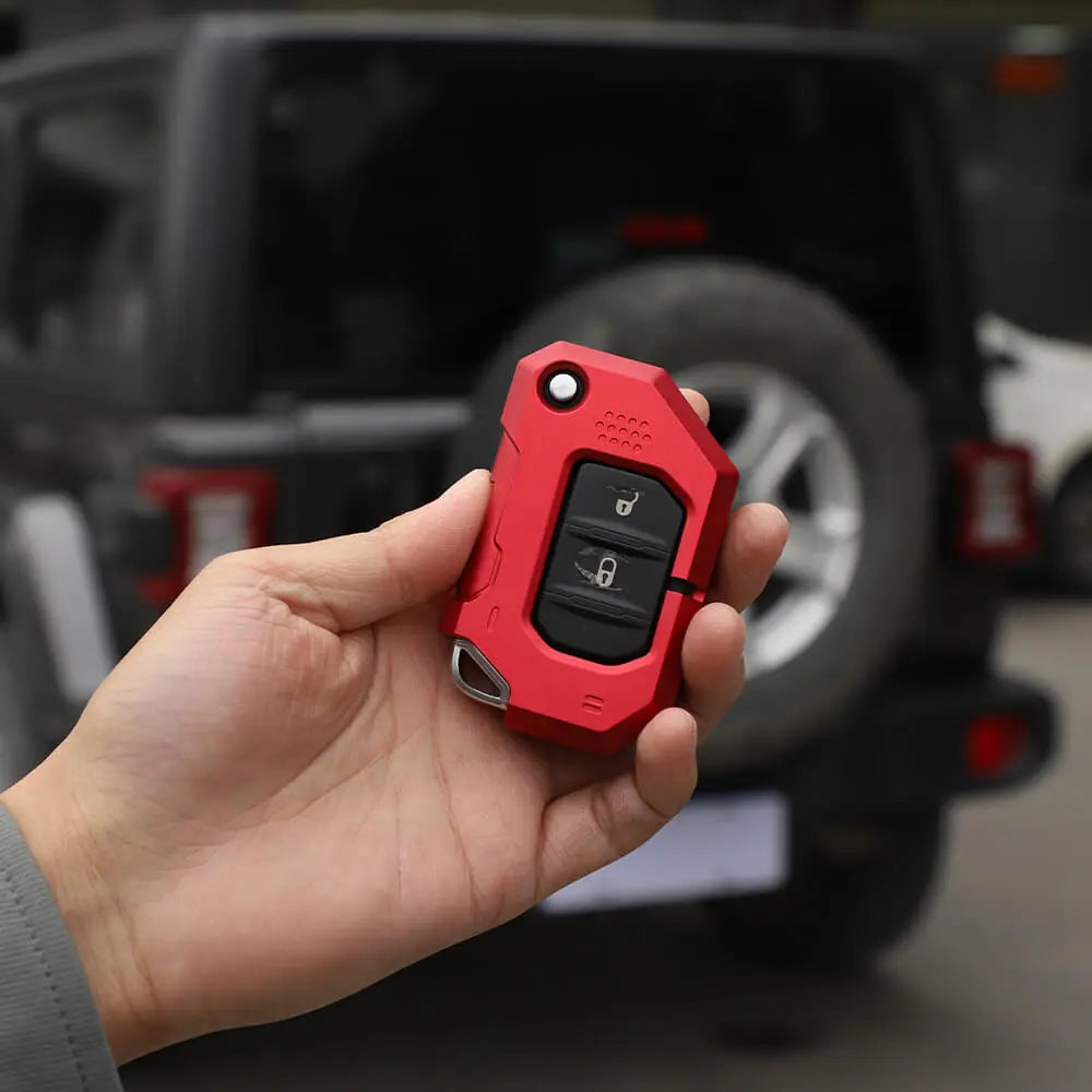 For 2018+ Jeep Wrangler JL & Gladiator JT Aluminum Key Fob Cover Case Protector Shell Trim