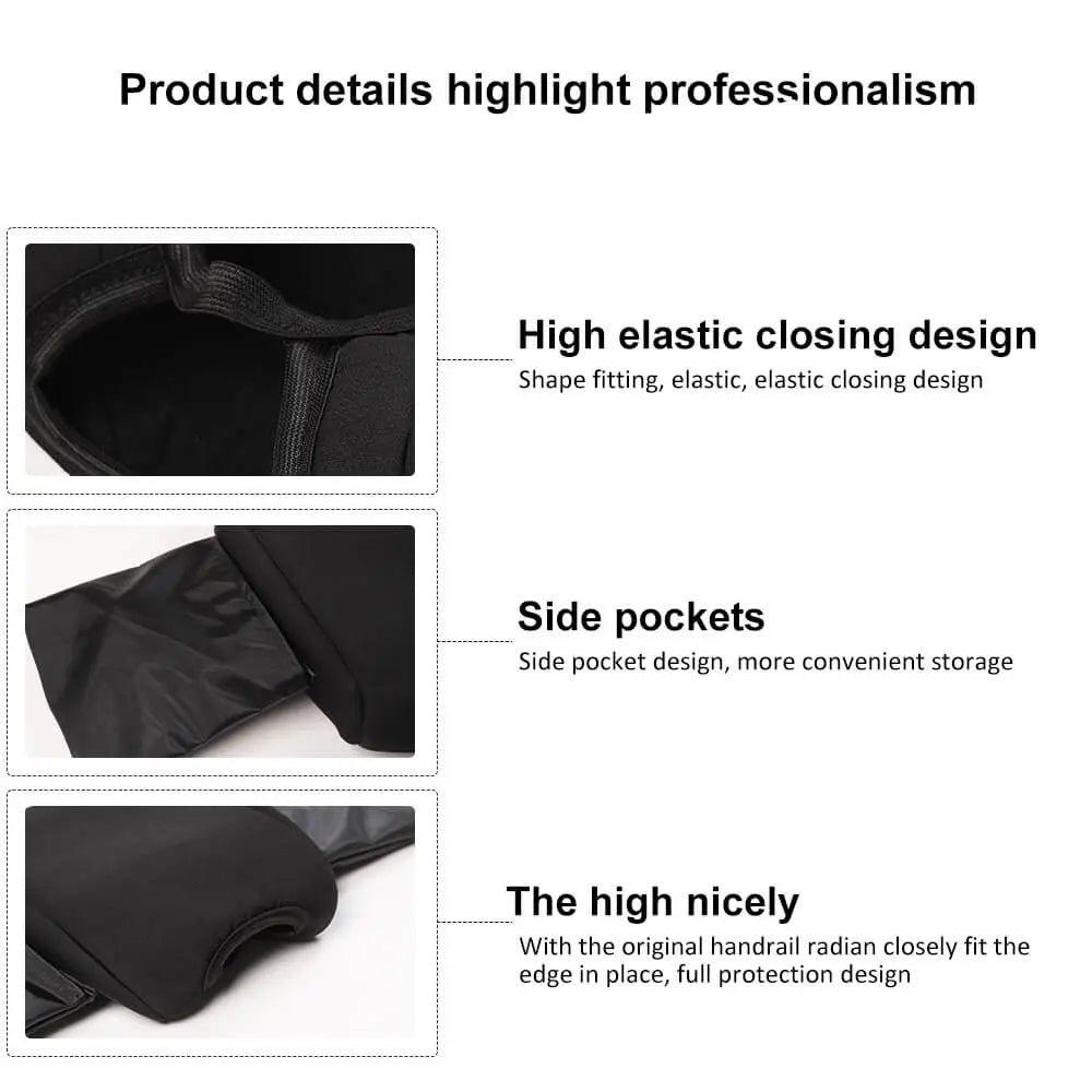 For 2018+ Jeep Wrangler JL & Gladiator JT Armrest Box Soft Cover Pad with Side Storage Pockets Bag