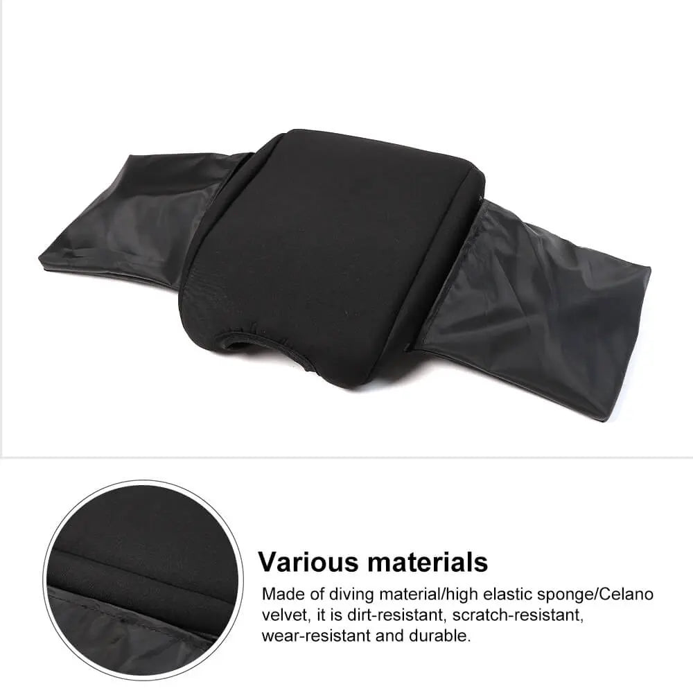 For 2018+ Jeep Wrangler JL & Gladiator JT Armrest Box Soft Cover Pad with Side Storage Pockets Bag