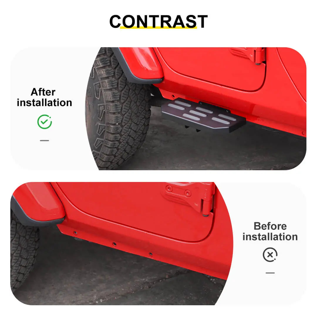 For 2018+ Jeep Wrangler JL & Gladiator JT Car Door Foot Step Pedal Accessories