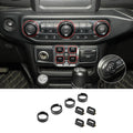 For 2018+ Jeep Wrangler JL & Gladiator JT Center Console Air Con Headlight Switch Window Control Knob Trim (8 pcs)