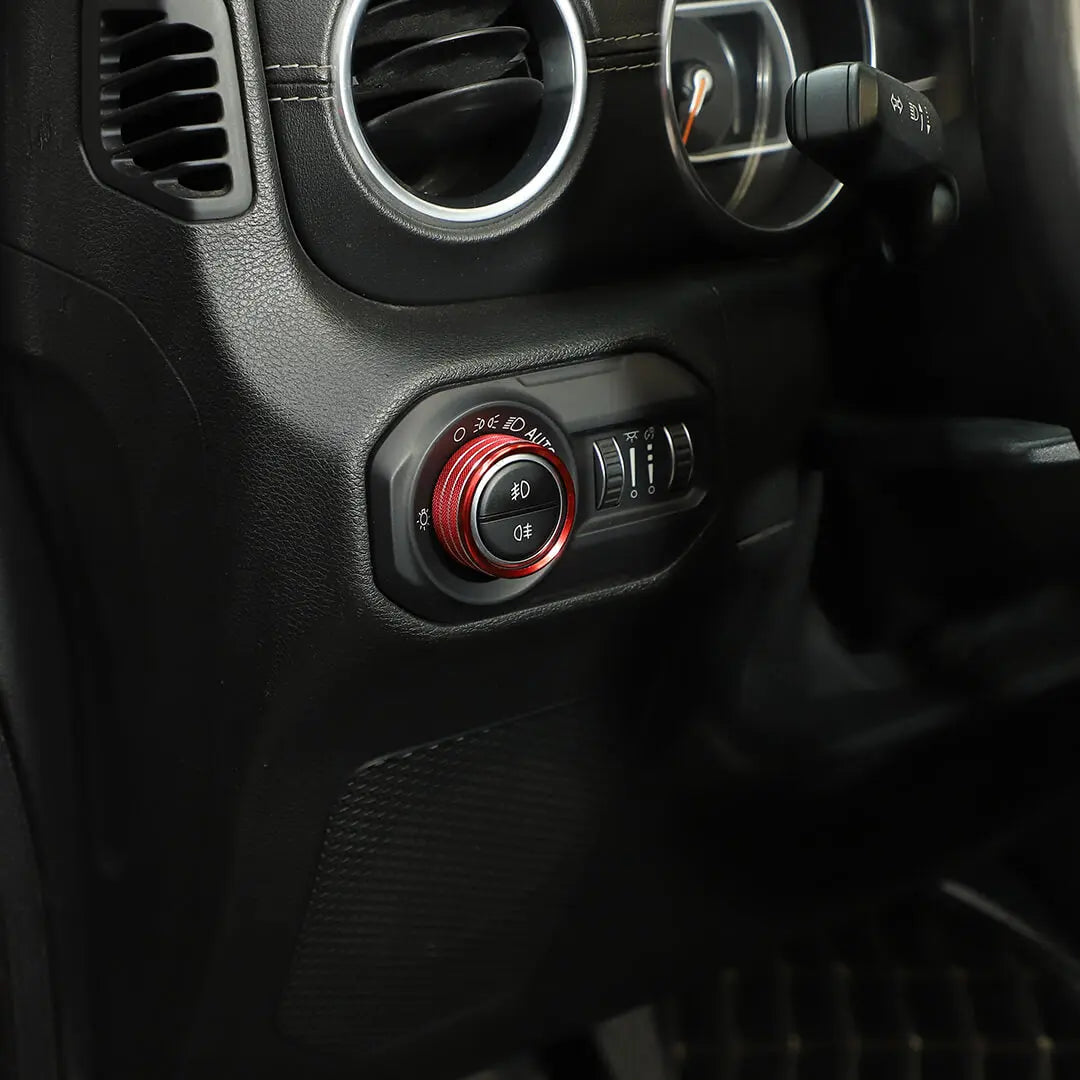 For 2018+ Jeep Wrangler JL & Gladiator JT Center Console Air Con Headlight Switch Window Control Knob Trim (8 pcs)