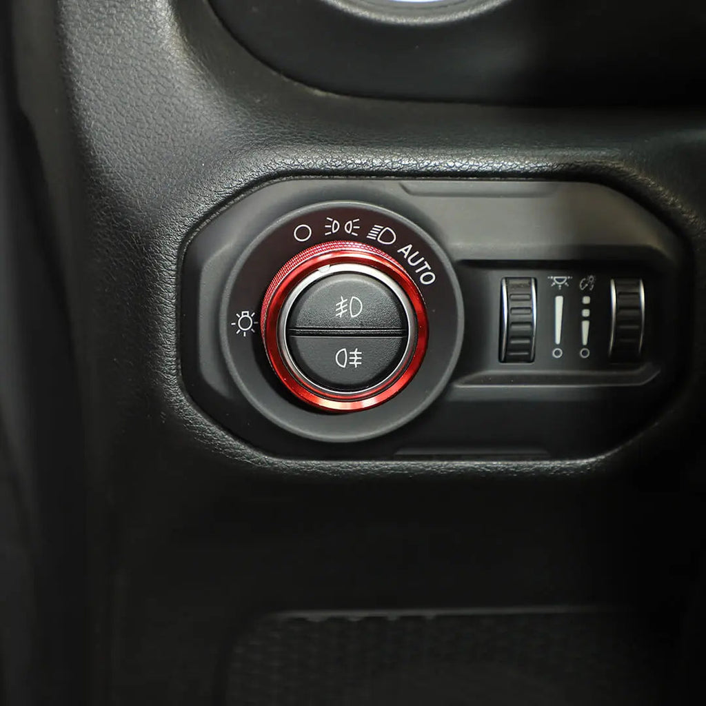 For 2018+ Jeep Wrangler JL & Gladiator JT Center Console Air Con Headlight Switch Window Control Knob Trim (8 pcs)