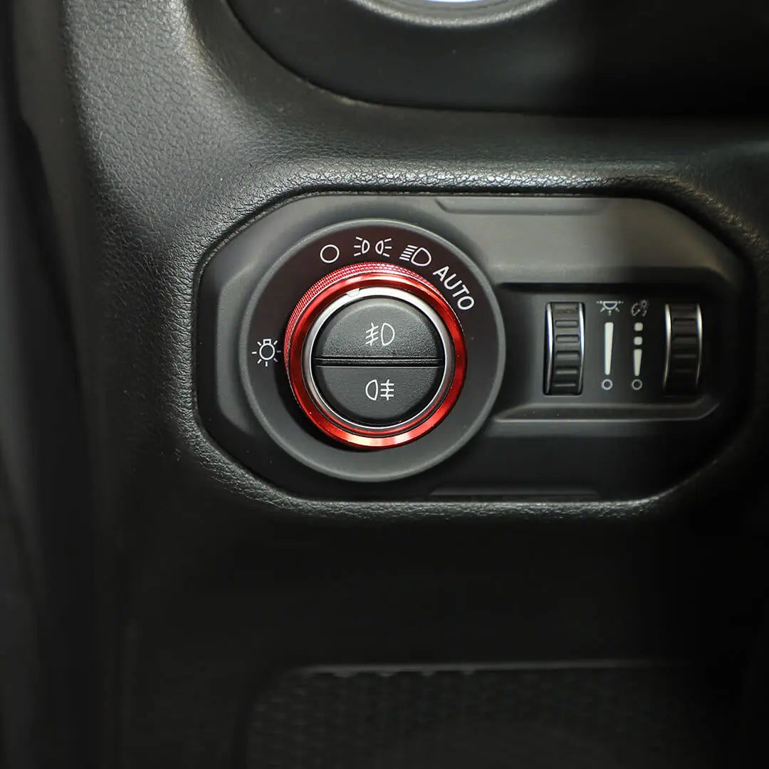 For 2018+ Jeep Wrangler JL & Gladiator JT Center Console Air Con Headlight Switch Window Control Knob Trim (8 pcs)