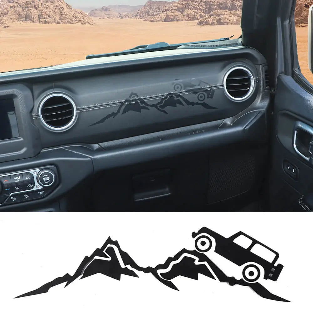 For 2018+ Jeep Wrangler JL & Gladiator JT Dashboard Co-pilot Decal Sticker Cover Trim Black