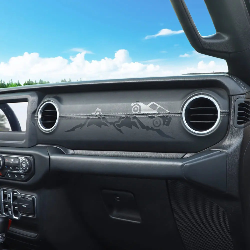 For 2018+ Jeep Wrangler JL & Gladiator JT Dashboard Co-pilot Decal Sticker Cover Trim Black