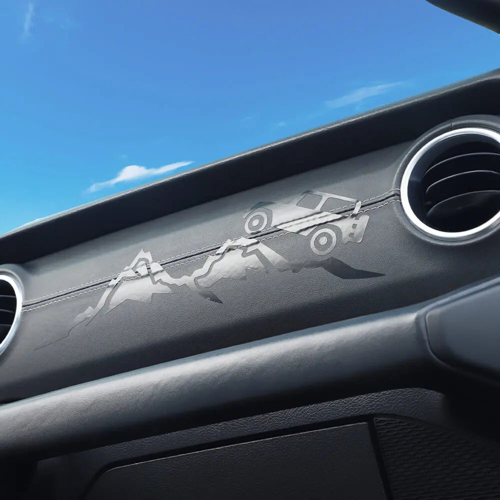 For 2018+ Jeep Wrangler JL & Gladiator JT Dashboard Co-pilot Decal Sticker Cover Trim Black