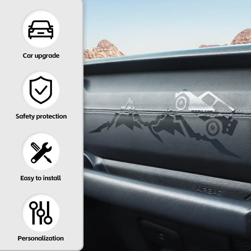 For 2018+ Jeep Wrangler JL & Gladiator JT Dashboard Co-pilot Decal Sticker Cover Trim Black