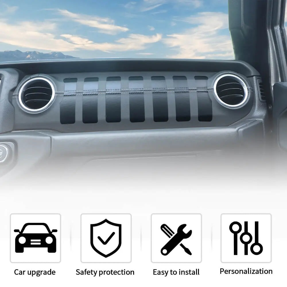 For 2018+ Jeep Wrangler JL & Gladiator JT Dashboard Grill Dash Sticker Decal