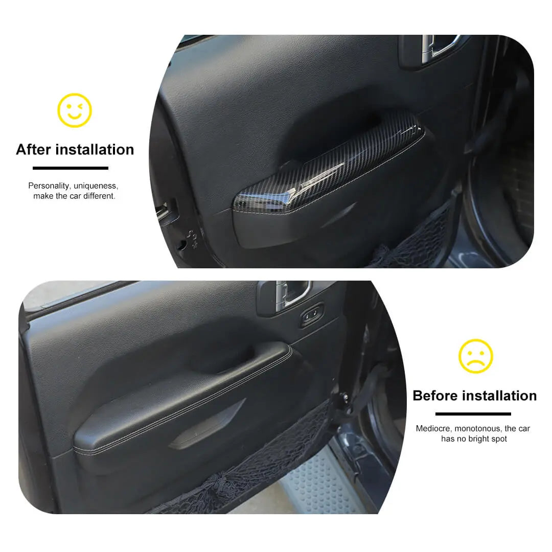 For 2018+ Jeep Wrangler JL & Gladiator JT Door Armrest Handle Panel Guard Trim Cover (4 pcs)