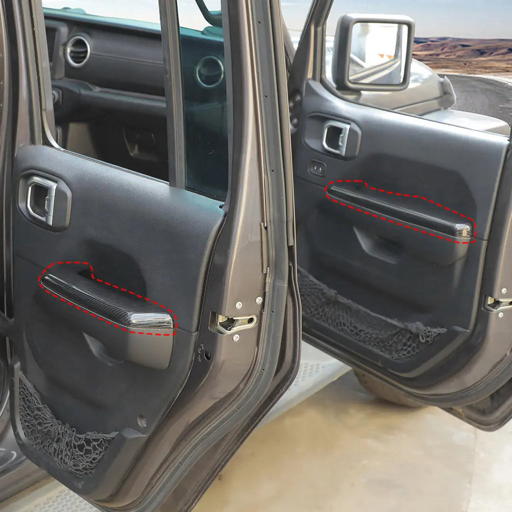 For 2018+ Jeep Wrangler JL & Gladiator JT Door Armrest Handle Panel Guard Trim Cover (4 pcs)