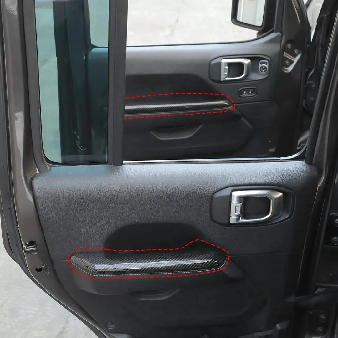 For 2018+ Jeep Wrangler JL & Gladiator JT Door Armrest Handle Panel Guard Trim Cover (4 pcs)
