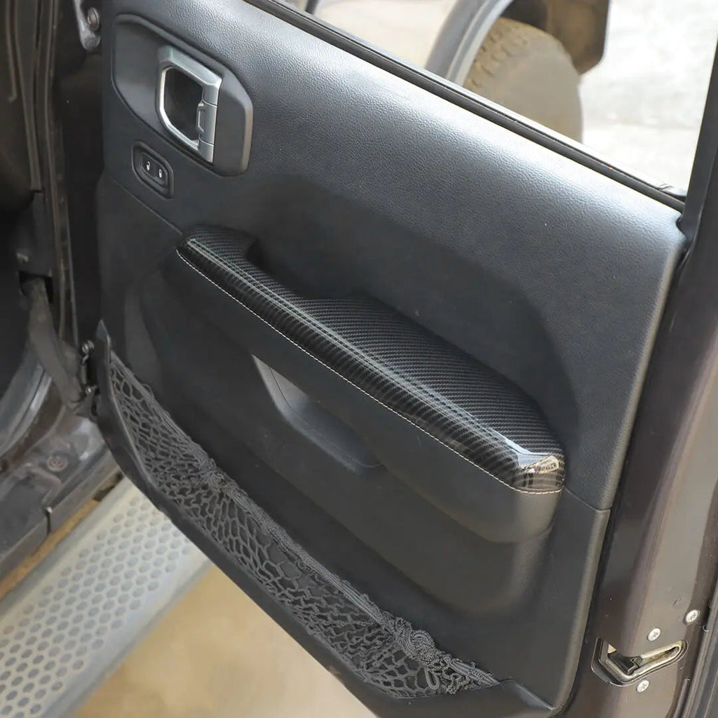 For 2018+ Jeep Wrangler JL & Gladiator JT Door Armrest Handle Panel Guard Trim Cover (4 pcs)