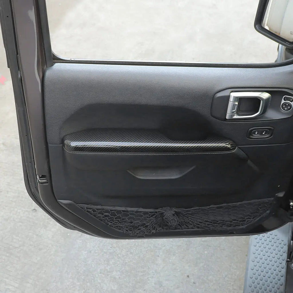 For 2018+ Jeep Wrangler JL & Gladiator JT Door Armrest Handle Panel Guard Trim Cover (4 pcs)