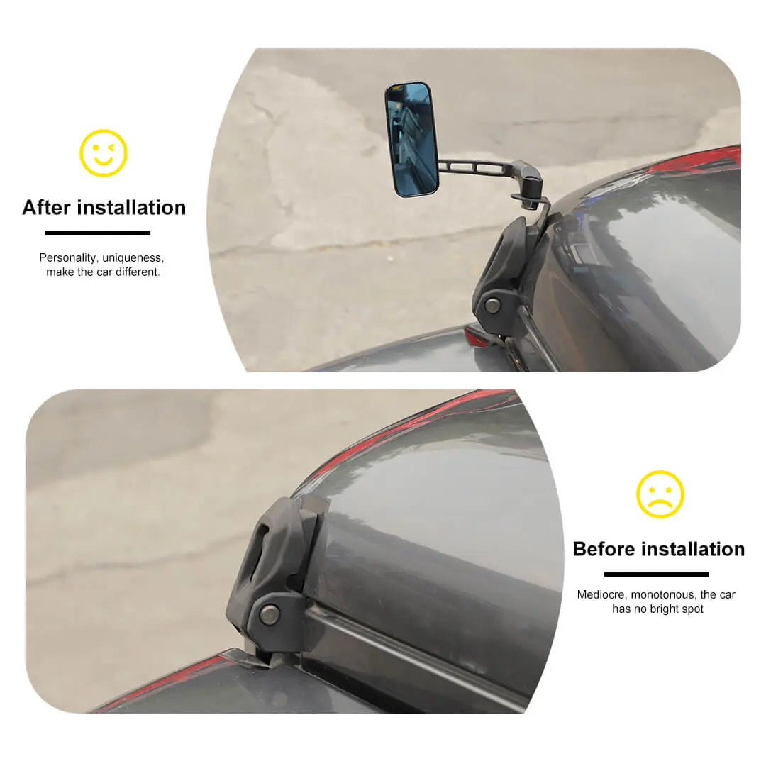 For 2018+ Jeep Wrangler JL & Gladiator JT Engine Hood Hinge Rear View Mirrors Door Off Anti-Shake (2 pcs)