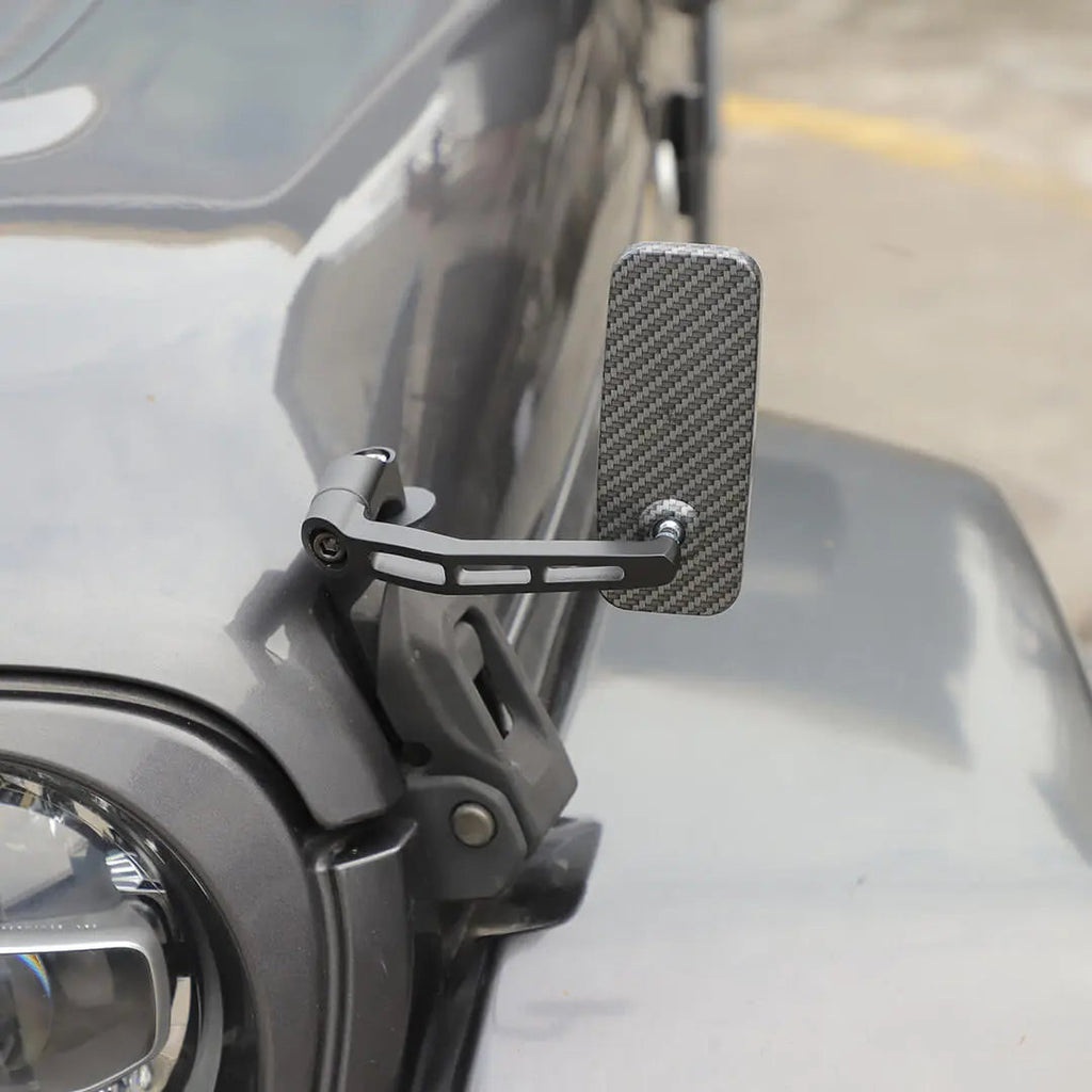For 2018+ Jeep Wrangler JL & Gladiator JT Engine Hood Hinge Rear View Mirrors Door Off Anti-Shake (2 pcs)