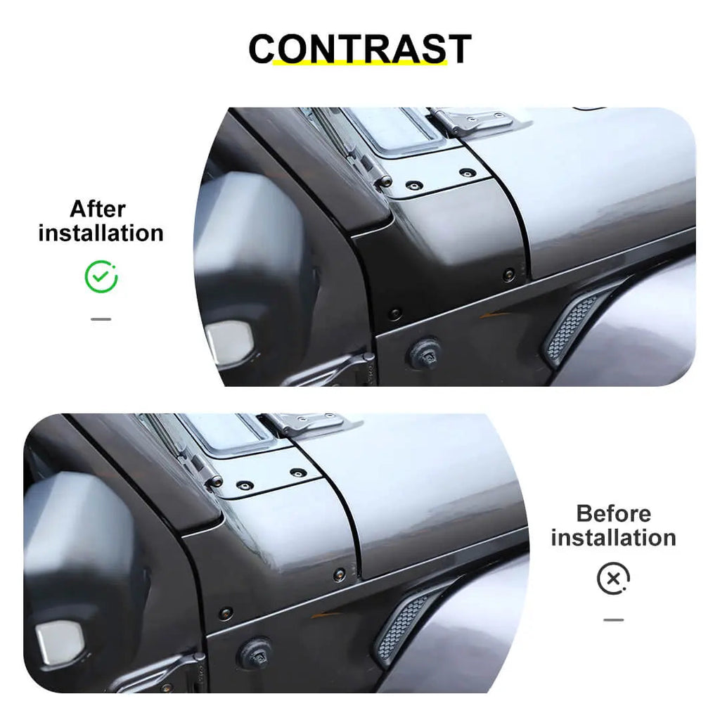 For 2018+ Jeep Wrangler JL & Gladiator JT Engine Hood Wrap Angle A-pillar Corner Trim Cover