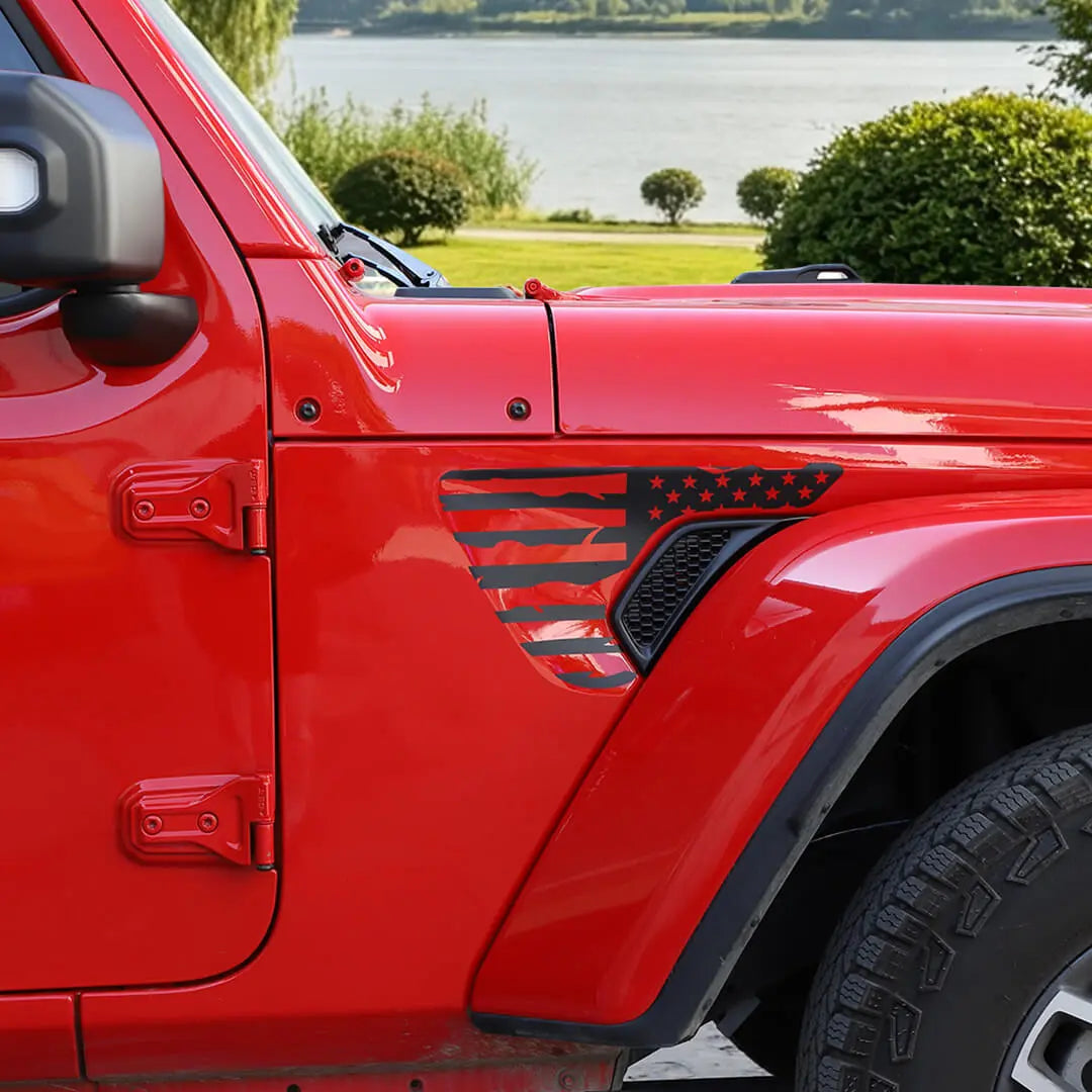 For 2018+ Jeep Wrangler JL & Gladiator JT Exterior Front Leaf Fender Sticker Trim Cover (2 pcs)