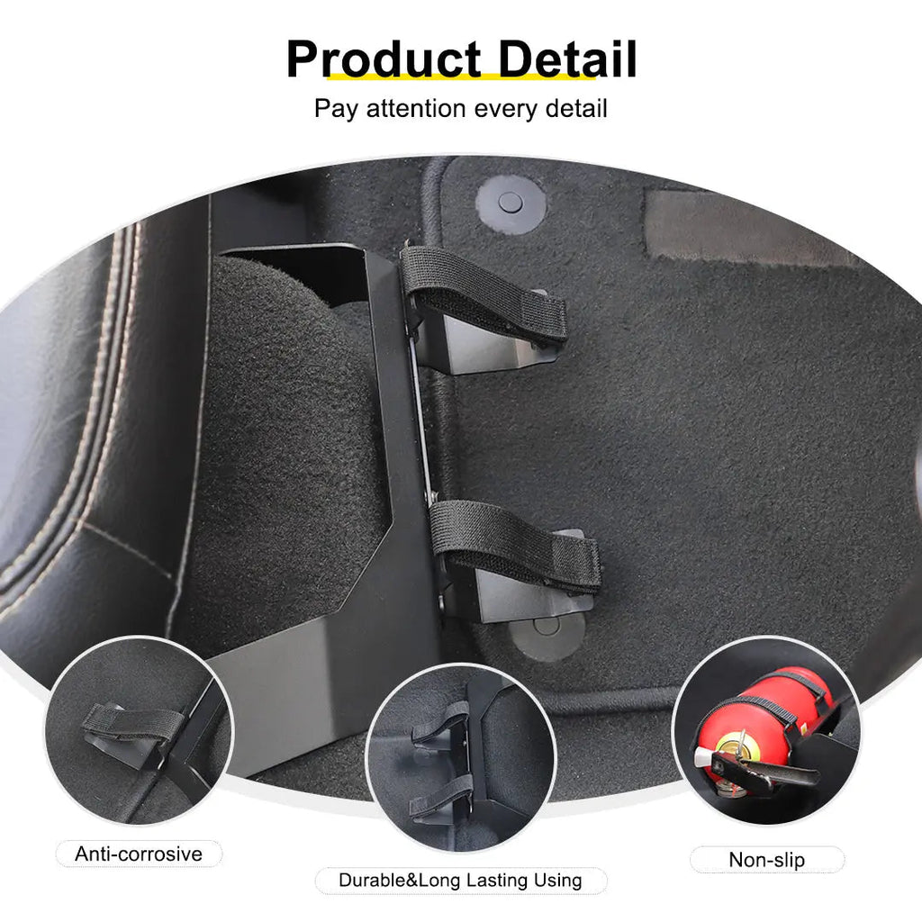 For 2018+ Jeep Wrangler JL & Gladiator JT Fire Extinguisher Holder Bracket Under Seat Mounting Kit