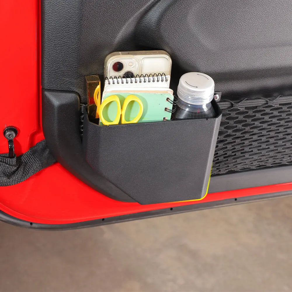 For 2018+ Jeep Wrangler JL & Gladiator JT Front Door Net Replacement Insert Metal Door Pocket Map Storage Box Short Version