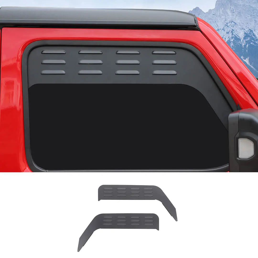 For 2018+ Jeep Wrangler JL & Gladiator JT Front Door Window Louver Air Vent Panel Cover (2 pcs)